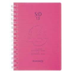 Agenda de poche SAD 13S Linicolor 9 x 13 cm Semainier Septembre 2025 à Décembre 2026 - 16 mois. - Rose