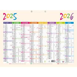 Calendrier Pep's 55 x 40,5 cm Septembre 2025 à Décembre 2026 - Beige