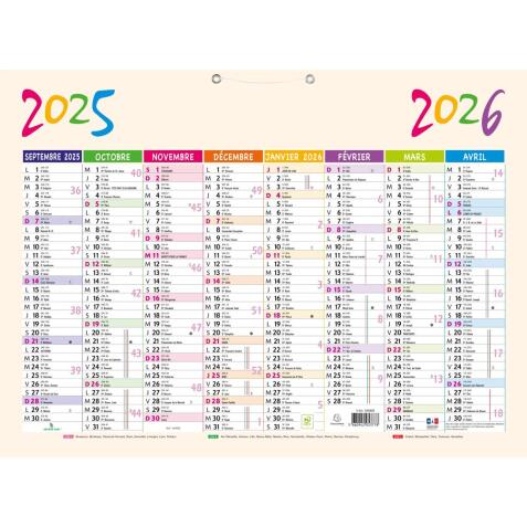 Calendrier Pep's 55 x 40,5 cm Septembre 2025 à Décembre 2026 - Beige