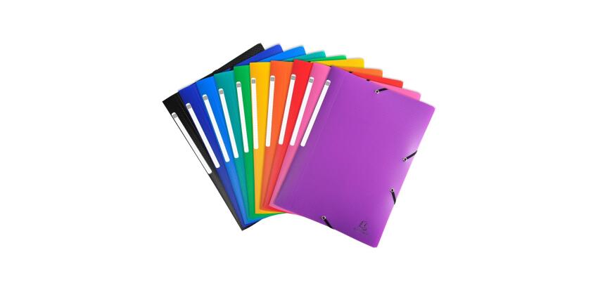 Chemise à élastiques 3 rabats PP OPAK - A4 - Couleurs assorties