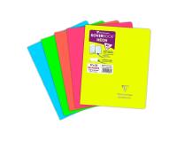 Cahier piqué Koverbook Neon 17x22cm 96 pages ligné + marge couverture polypropylène opaque - Assortis