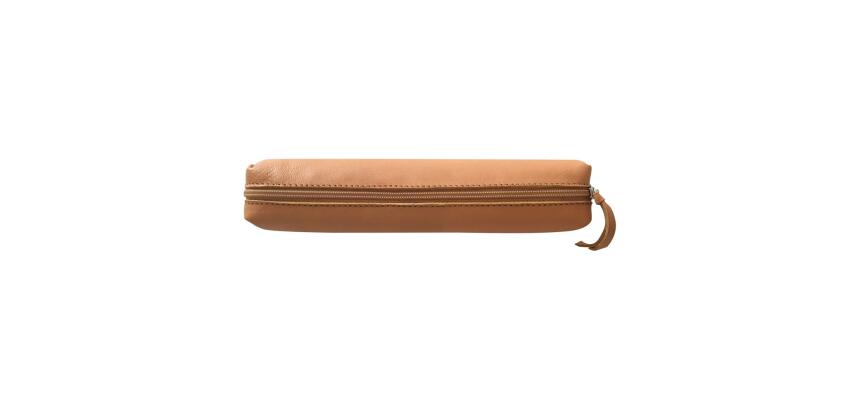 CUIR Trousse SLIM 4x2,5x19,5cm - Naturel