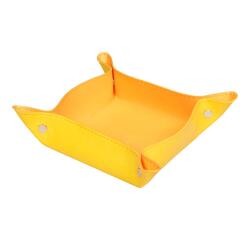 Rhodiarama vide-poche réversible simili cuir italien 12x12x4,5 cm - Jonquille