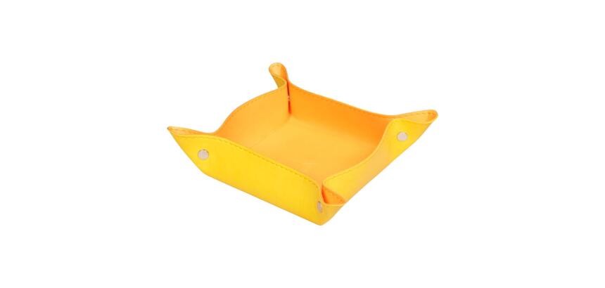 Rhodiarama vide-poche réversible simili cuir italien 12x12x4,5 cm - Jonquille