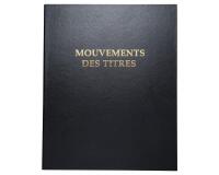 Reliure registre 32x26cm 4 anneaux avec recharge de 100 feuillets imprimés - Mouvements de titre - Noir