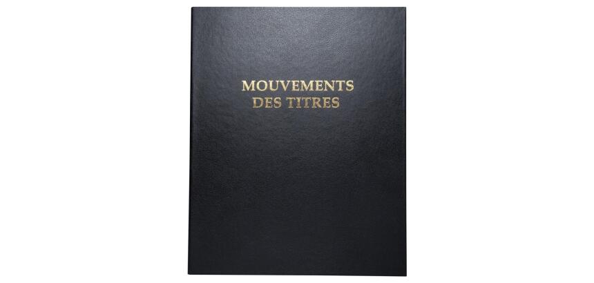 Reliure registre 32x26cm 4 anneaux avec recharge de 100 feuillets imprimés - Mouvements de titre