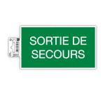 Panneau PVC adhésif antidérapant Issue de Secours 20x11 cm - Vert
