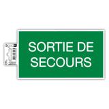 Panneau PVC adhésif antidérapant Issue de Secours 20x11 cm - Vert