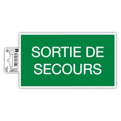 Panneau PVC adhésif antidérapant Issue de Secours 20x11 cm - Vert