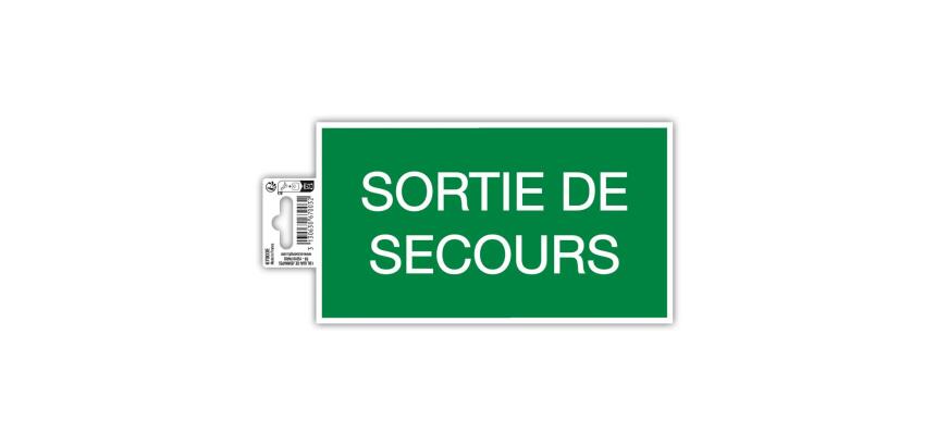 Panneau PVC adhésif antidérapant Issue de Secours 20x11 cm - Vert