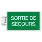 Panneau PVC adhésif antidérapant Issue de Secours 20x11 cm - Vert