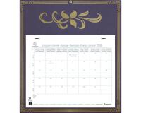 Calendrier mensuel EasyCal Skytos avec feuillets détachables 24 x 18 cm sur support plaque imprimée 27,5 x 30,5 cm 2026 - Couleurs assorties