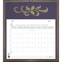 Calendrier mensuel EasyCal Skytos avec feuillets détachables 24 x 18 cm sur support plaque imprimée 27,5 x 30,5 cm 2026 - Couleurs assorties