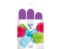 PAPIER DE SOIE, Set de 3 pompons à suspendre Ø30x1 et Ø40x2 - Violet