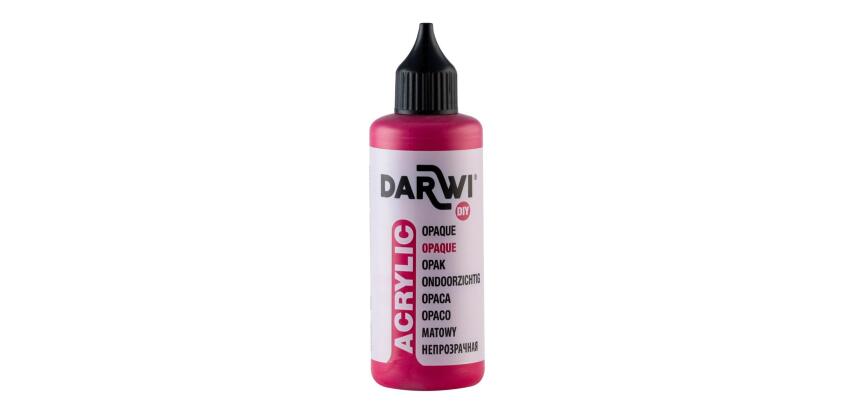 Darwi Flacon de 80 ml de Peinture Acrylique Universelle Opaque - Carmin