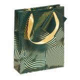 Premium sac moyen géo or/vert, 17x6x22 cm - Vert