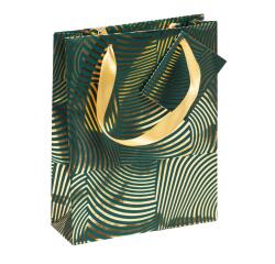 Premium sac moyen géo or/vert, 17x6x22 cm - Vert