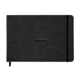 Webnotebook A5 paysage 192 pages uni papier ivoire 90g fermeture élastique - Noir