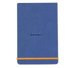Rhodiarama Webnotepad rembordé rigide A5 192 pages ligné microperforé papier ivoire 90g fermeture élastique - Saphir