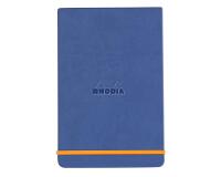 Rhodiarama Webnotepad rembordé rigide A5 192 pages ligné microperforé papier ivoire 90g fermeture élastique - Saphir