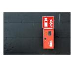 Panneau PVC adhésif antidérapant Extincteur 20x20 cm - Rouge