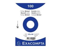 Paquete 100 fichas Exacompta cartulina Bristol retractil - liso sin taladro 105x148mm - Blanco