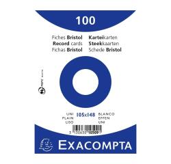 Pk100 Exa Rec Card 10.5x14.8 Plain White - White
