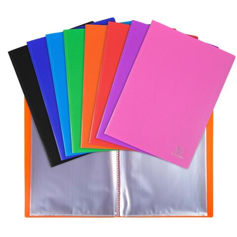 Carpetas de fundas Polipropileno Opak semi-rígido 5/10º - (Vistas: 100 Fundas: 50) - 24x32 cm para A4 - Colores surtidos