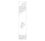 Echarpe 100% soie - 180x43cm Géometrie - Blanc