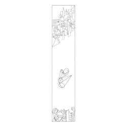 Echarpe 100% soie - 180x43cm Géometrie - Blanc