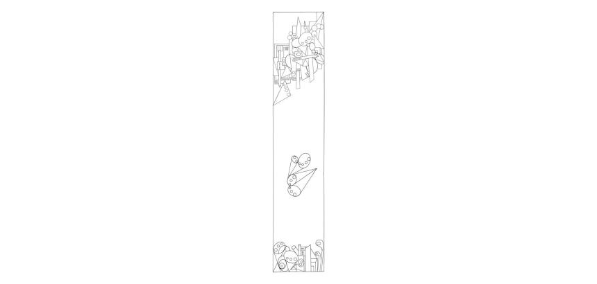 Echarpe 100% soie - 180x43cm Géometrie - Blanc