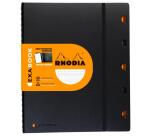 Exabook Rhodiactive rechargeable reliure intégrale A4+ 160 pages petits carreaux 5x5 avec cadre en-tête 80g - Noir