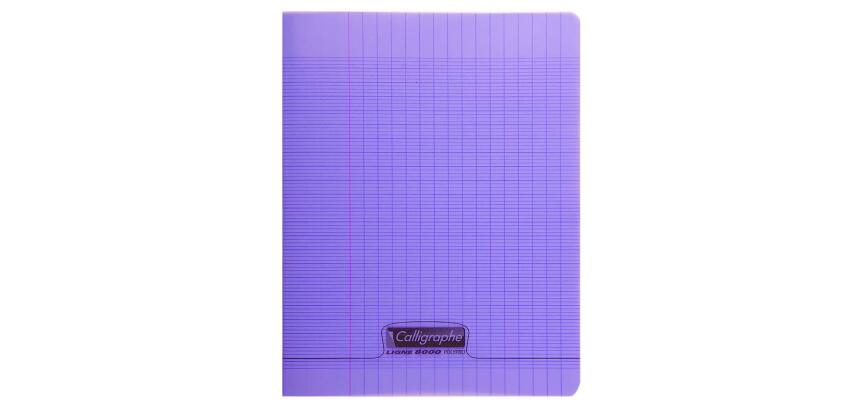 Cahier piqué 8000 POLYPRO 17x22 cm 192 pages grands carreaux 90 g - Violet