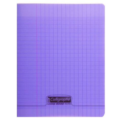 Cahier piqué 8000 POLYPRO 17x22 cm 192 pages grands carreaux 90 g - Violet