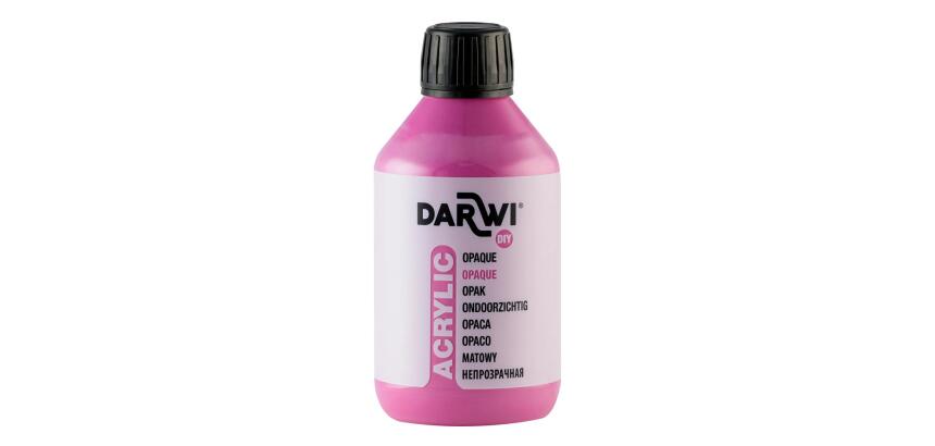 Darwi Flacon de 250 ml de Peinture Acrylique Universelle Opaque - Rose