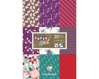 PAPIERS IMPRIMÉS, Bloc de 20 feuilles 200g/m2 au format 14,8x21cm - Hiver floral - Multicolore