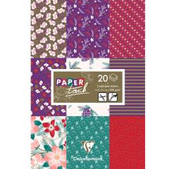 PAPIERS IMPRIMÉS, Bloc de 20 feuilles 200g/m2 au format 14,8x21cm - Hiver floral - Multicolore
