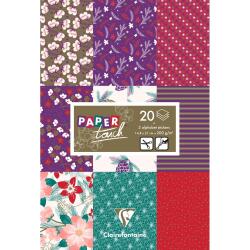 PAPIERS IMPRIMÉS, Bloc de 20 feuilles 200g/m2 au format 14,8x21cm - Hiver floral - Multicolore