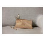 Inspire, Trousse plate en cuir, embossage arbre, 22x11 cm - Or
