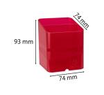 Cubiletes Pen Cube, 2 compartimentos diferentes tamaños y alturas, bloqueador de cables. LINICOLOR (translucido)