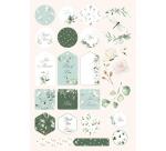 PAPIERS IMPRIMÉS, Bloc de 20 feuilles à motifs 160g/m2 au format A4 (21x29,7cm) + 1 idée créative - Romantique - Multicolore