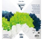 PAPIER SOIE, Paquet de 500 feuilles 18g/m2 au format 16x16cm - Assortiment