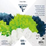 PAPIER SOIE, Paquet de 500 feuilles 18g/m2 au format 16x16cm - Assortiment