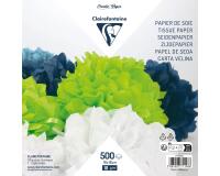 PAPIER SOIE, Paquet de 500 feuilles 18g/m2 au format 16x16cm - Assortiment