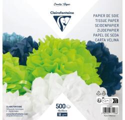 PAPIER SOIE, Paquet de 500 feuilles 18g/m2 au format 16x16cm - Assortiment