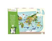 Puzzle éducatif, Planisphère - Multicolore