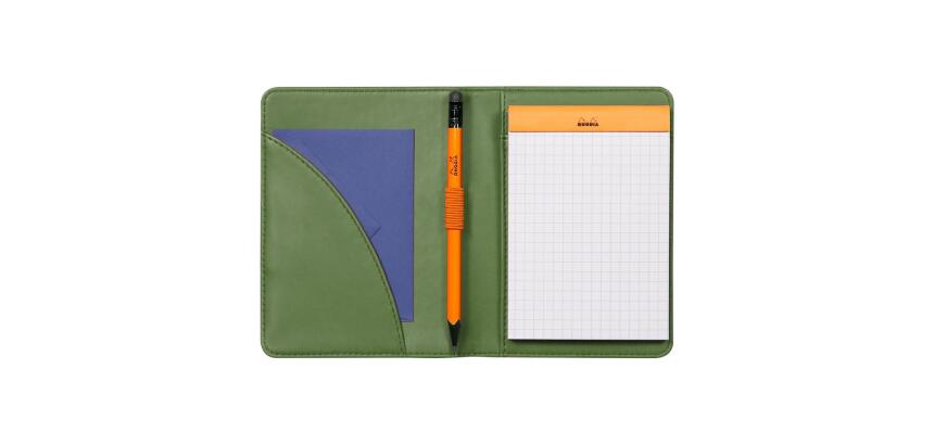 Rhodiarama livret porte-bloc N°12 pour bloc ou carnet format B7 - Sauge