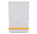 Rhodiarama Webnotepad rembordé rigide 9x14 cm 192 pages ligné microperforé papier ivoire 90g fermeture élastique - Argent