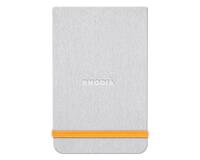 Rhodiarama Webnotepad rembordé rigide 9x14 cm 192 pages ligné microperforé papier ivoire 90g fermeture élastique - Argent