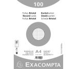 Confezione 100 cartoncini bristol sotto film bianco a quadretti 5x5 non perforati 210x297mm - Bianco